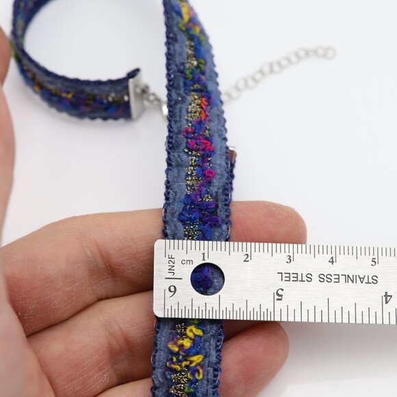 Blue Lace Choker Fancy Flower chokers adjustable (#7) - Picture 9 of 12